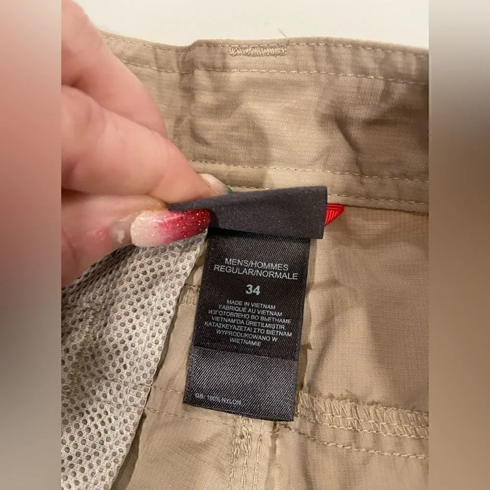 The North Face Mens 24 Horizon 2.0 Cargo Utility Shorts Beige Khaki Hiking